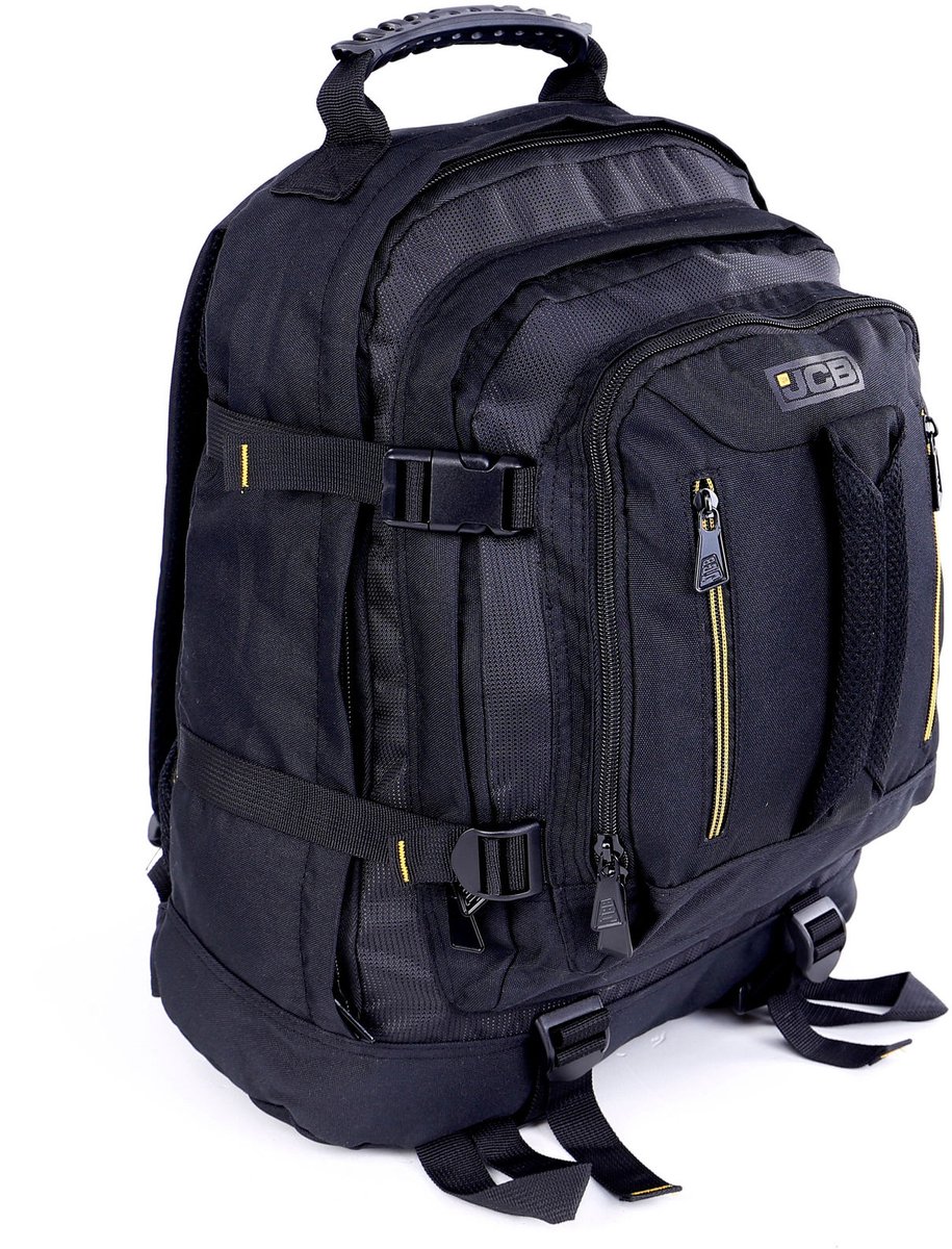 Rugtas met maar liefst 6 vakken - Backpack - Rugzak - Slechts 635 gram - 43x35x17 cm - Zwart