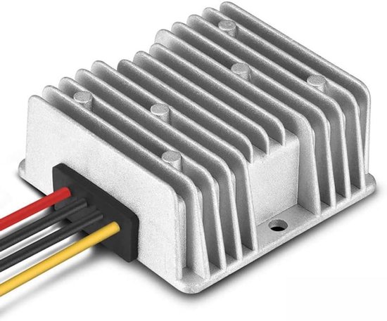 DC naar DC Spanningsomzetter voor Auto, Boot, Vrachtwagen - 24V naar 12V - 10A 120W - Rood - Geschikt voor Zonnepanelen - Breed Ingangsbereik 15-40V