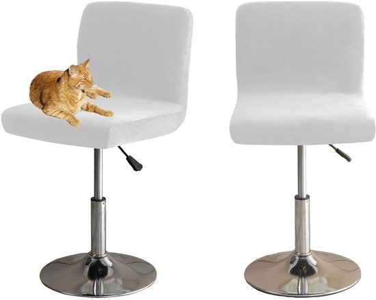 Barkrukhoezen Set van 6 Barkruk Stoelhoezen met Rugleuning Stretch Stoelhoes Eetkamerstoelhoezen Verwijderbare Wasbare Stoelhoezen voor Keuken, Ontbijtbalie, Barkrukken, Café (Zwart, Set van 6