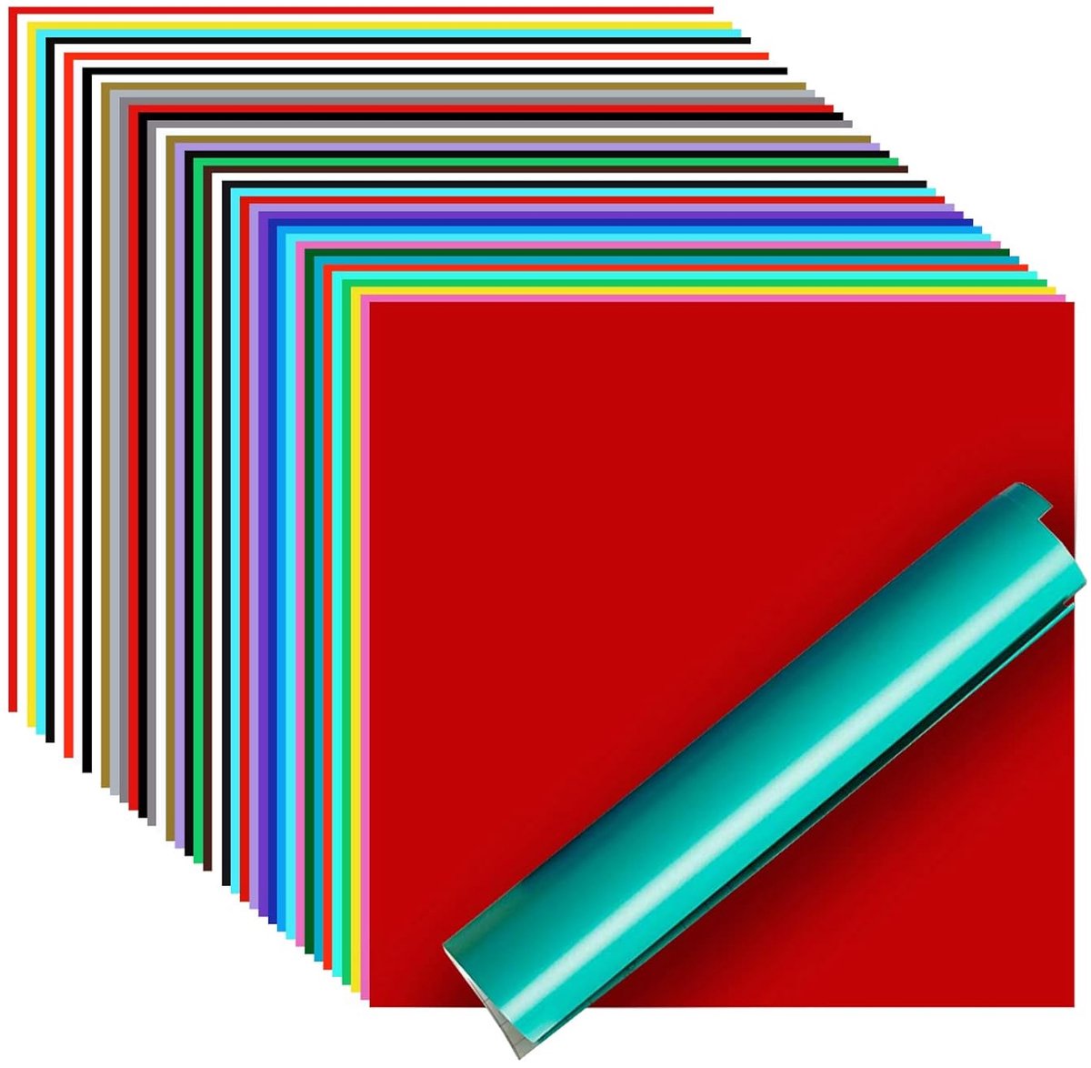 Permanente zelfklevende vinylplaten - diverse kleuren - 40 vellen - 30 x 30 cm
