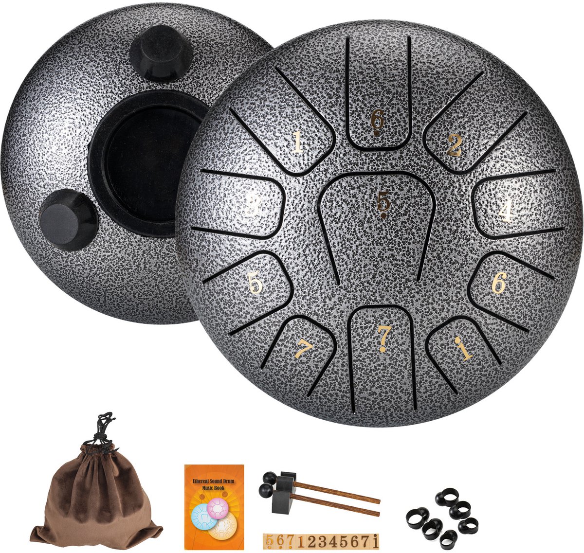 Steel Tongue Drum Serie - Melodische Percussie Instrument - Zilver - 6 Inch - 11 Tongen
