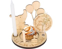 Allecto Plus - Houten Verjaardagskrans Doe-het-zelf Decoratie - Jaarcijfers 0-9 - Baby's en Kinderen - Gepersonaliseerd