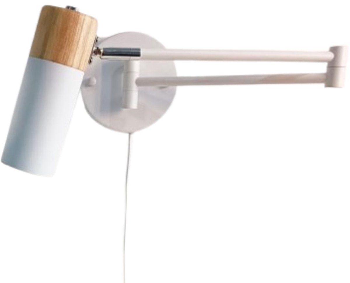 CLVP® Wandlamp Binnen met Snoer - Wandlamp met Stekker voor Binnen - met Dimbare Schakelaar - Industrieel en Vintage - Slaapkamer Bedlampje