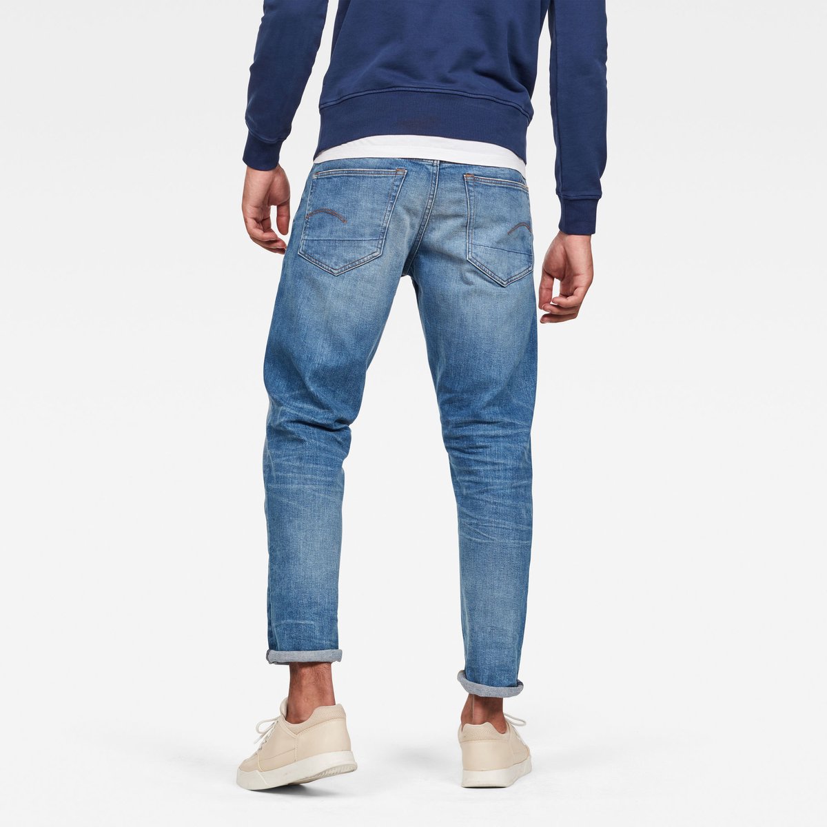 G-Star 3301 Regular Tapered Heren Jeans Worn In Azure