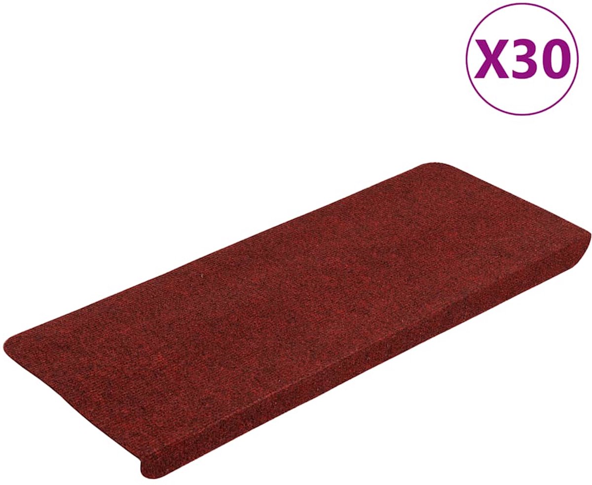 vidaXL - Trapmatten - zelfklevend - 30 - st - 65x22,5x3,5 - cm - rood