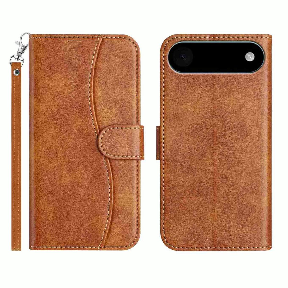 Mobigear Telefoonhoesje geschikt voor Apple iPhone Air Hoesje | Mobigear S Line Bookcase Portemonnee | Pasjeshouder voor 3 Pasjes | Telefoonhoesje voor Pinpas / OV Kaart / Rijbewijs - Bruin