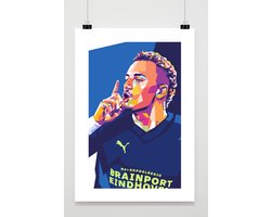 Noa Lang Poster - Voetbal - Pop Art - Noano - 7K - posters - formaat 60x90cm - Wanddecoratie - B1115 - Met kader - passe-partouts stijl