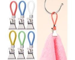 Handdoekclips set - kleurrijk en praktisch - 20 stuks - roestvrij staal en plastic