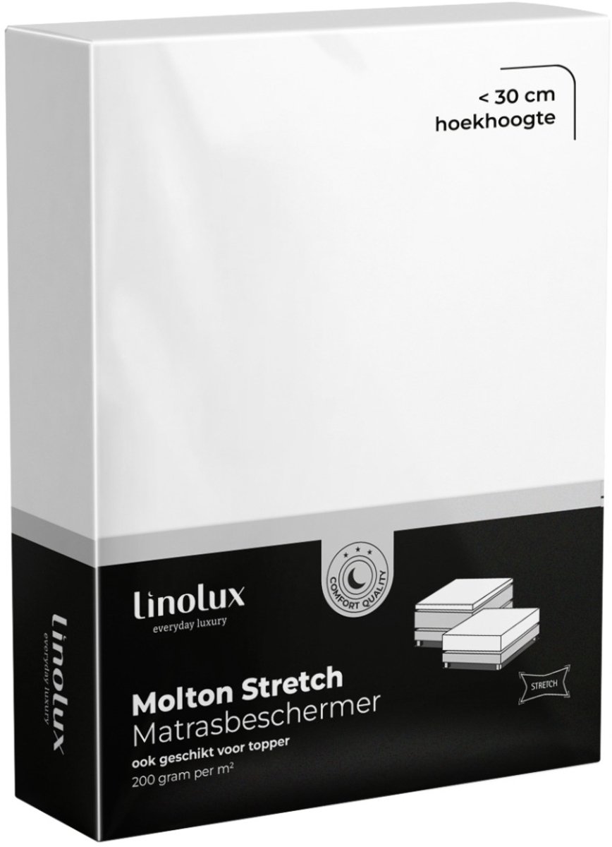 Linolux Molton Hoeslaken Stretch Basic (topper) 180x210-200x220