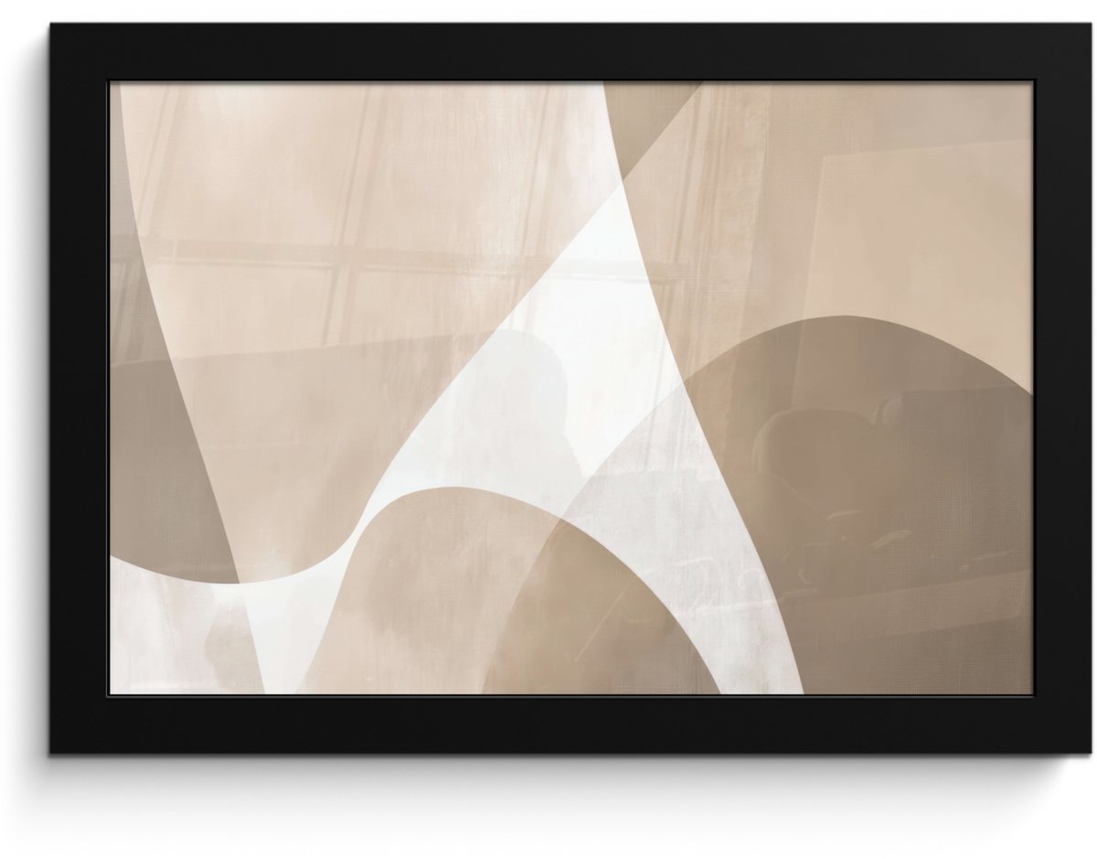 FrameYourWall Poster in lijst - Fotolijst 30x20 cm - Posters - Vloeiende vlakken - Harmonieus - Golvend - Posterlijst zwart - Decoratie - Wanddecoratie woonkamer - Muurdecoratie slaapkamer