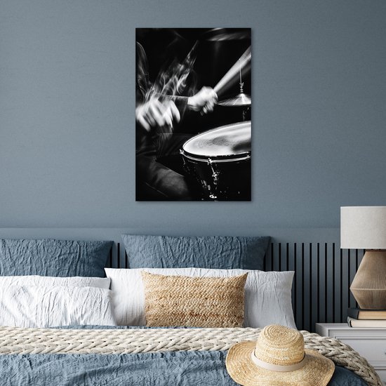 Affiche 40x60 cm - Batteur - Zwart - Batterie - Posters - Décoration chambre - Décoration murale salon - Décoration murale chambre