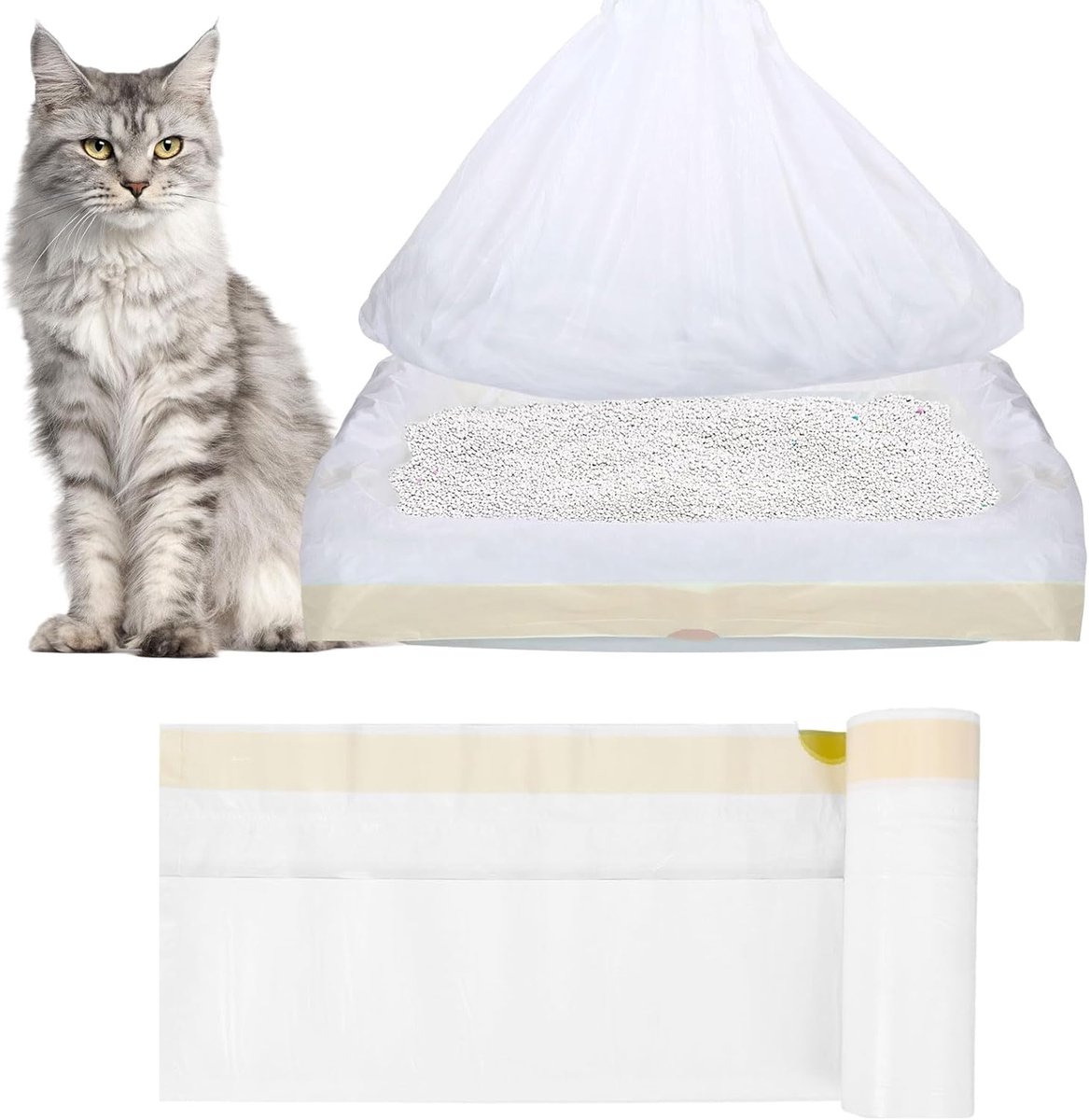 79 x 45 cm, Pack of 20, XL Tear-Resistant Cat Litter Bags with Drawstring, Extra Strong Trash Bags for Cat Toilet, Hygiene Inserts for Cat Litter, Trash Can