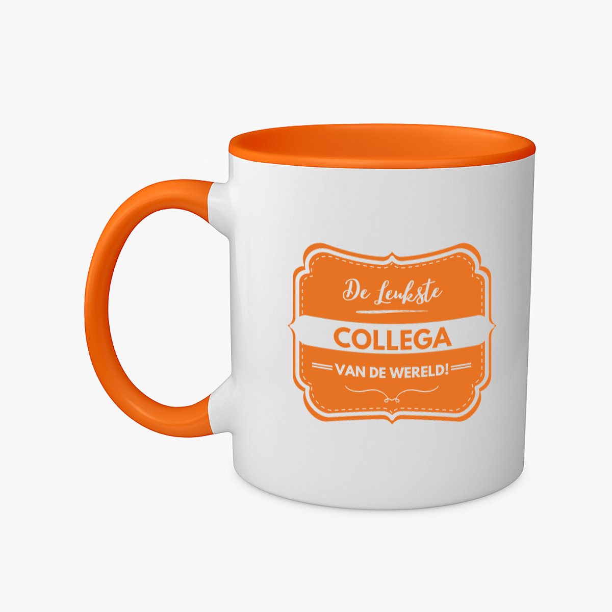 Hacebo® - De leukste collega koffiebeker oranje - Collega - beste collega - thee mok - koffie beker - werk - afscheidscadeau - verjaardagscadeau - kado - koffiemok - 350 ML inhoud