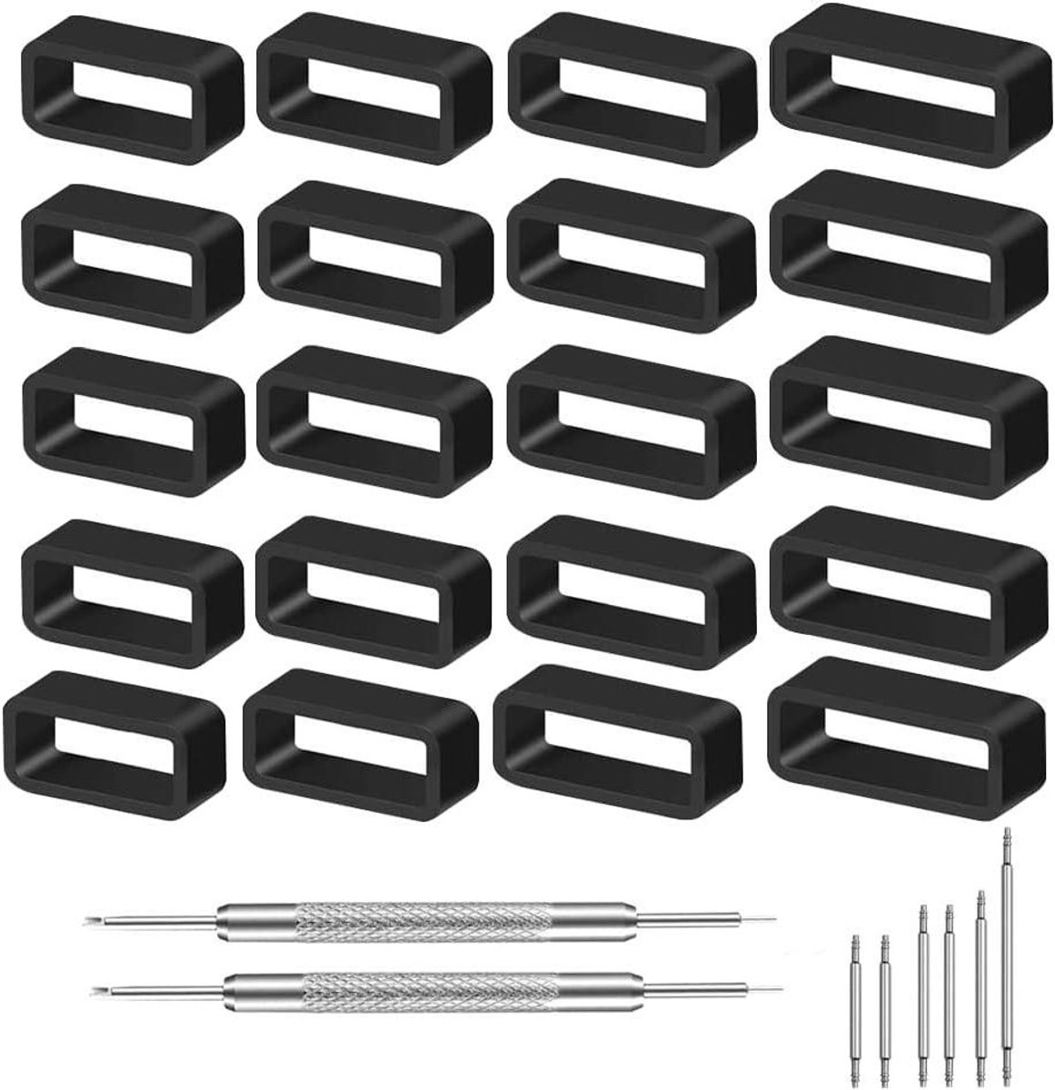 Allecto plus - Horlogeband Lusjes Set met Horlogespelden en Verwijderingsgereedschap (18mm 20mm 22mm 24mm) - 20 Stuks