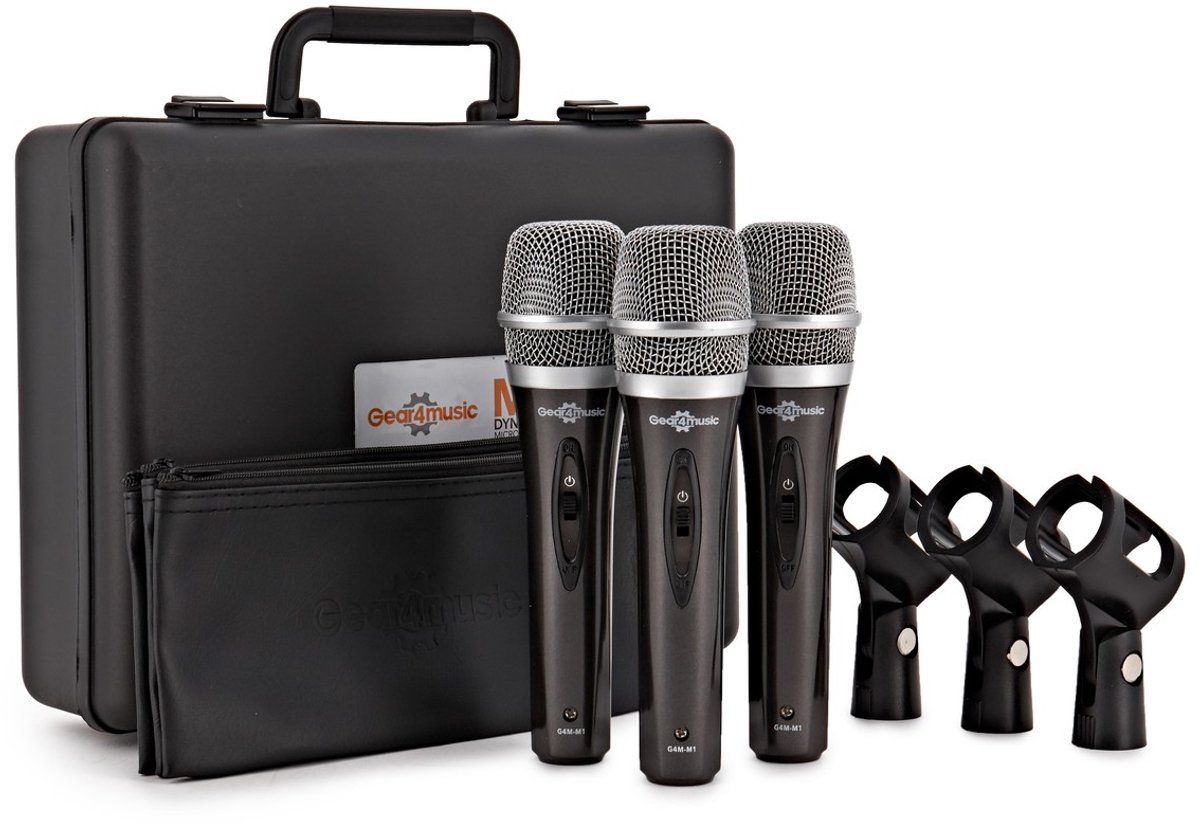 3-delig Microfoonpakket van Gear4music