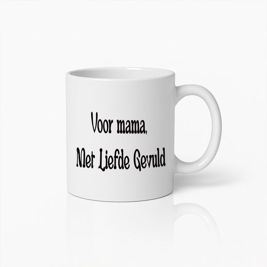 Tasse à café Witte avec inscription réconfortante en néerlandais « Pour maman, remplie d'amour » – Cadeau Perfect pour Maman