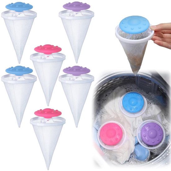 Set de 6, détergent pour poils d'animaux, filtre à poils flottant, épilateur, attrape-poils pour machine à laver, détergent pour chiens et chats