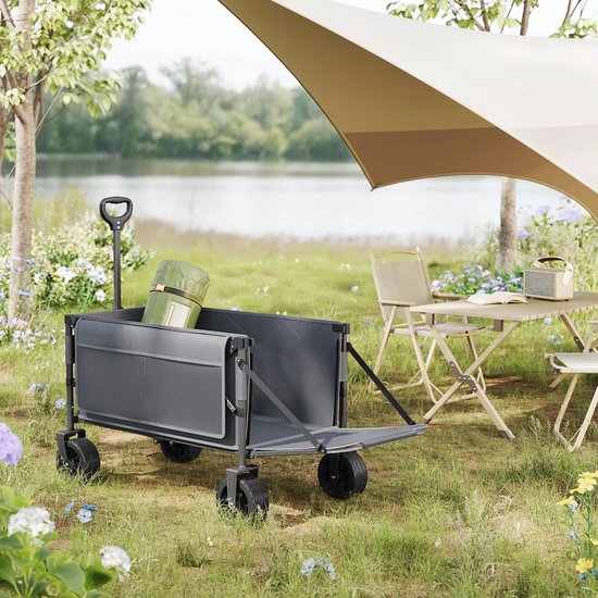 Opvouwbare Tuinwagen - Bolderkar - Tuinkar - Voor Camping, Picknick of Strand - Handkar met 200L Capaciteit & Achterdeur Wielen - Trolley Winkelwagen van Merkloos — afbeelding 4