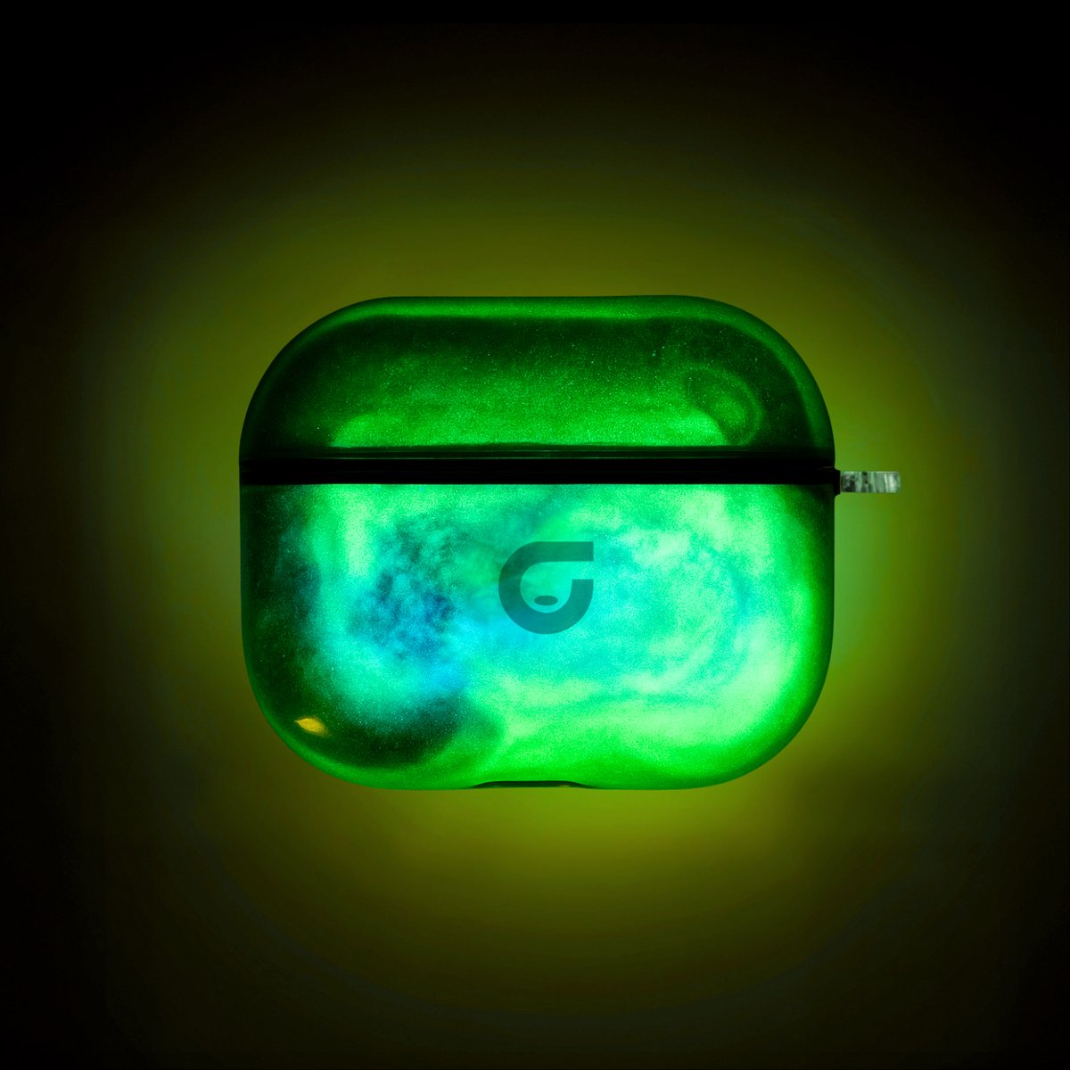 GlowsandGuards - Airpods 4 hoesje - Glow in the dark - Inclusief UV lampje om op te lichten - AirPods 4 case - Hét satisfying AirPods hoesje - AirPods 4 - Groen