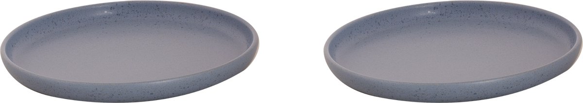 Palmer - Sandy Loam - Bord - 2 stuks - ø 22 cm - Blauw - Stoneware - Bordenset