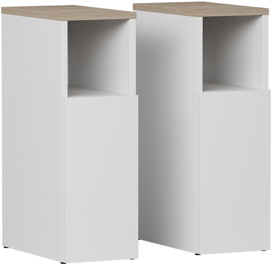 Vicco Enton Nachtkastje – Set van 2 Wit/Sonoma