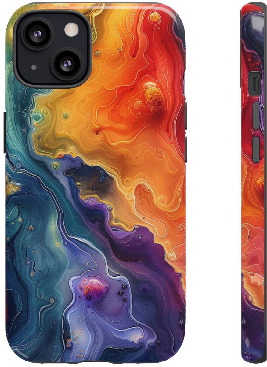 Levendig Abstract Vloeibaar Kunstpatroon – Telefoonhoesje Geschikt voor iPhone 13