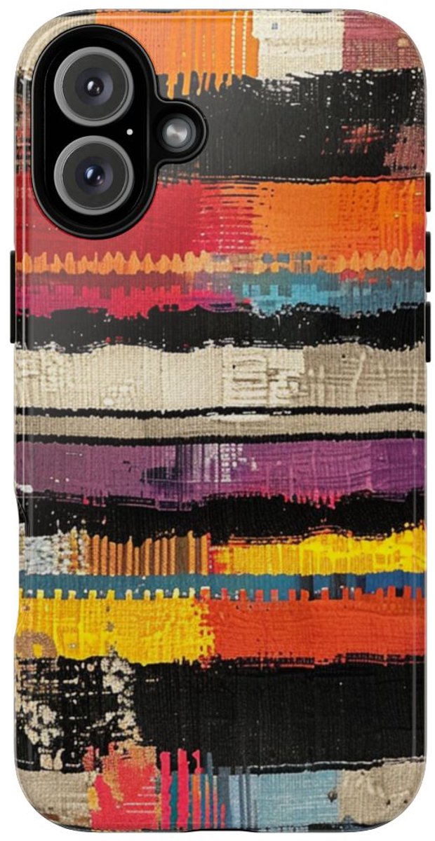 Kleurrijk Abstract Geweven Patroon – Telefoonhoesje Geschikt voor iPhone 16 Plus