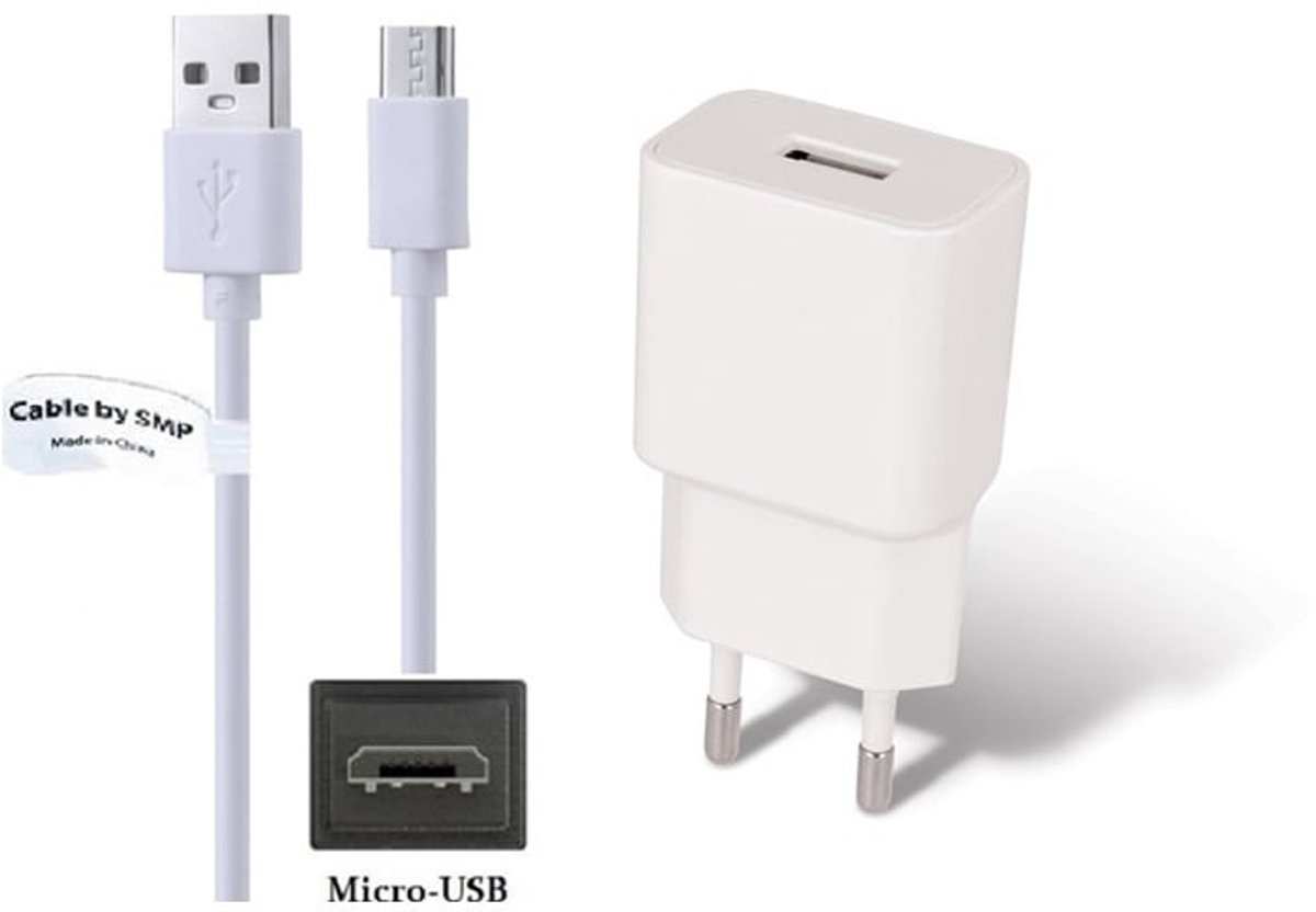 OneOne 2A lader + 0,25m standaard Micro USB kabel. Universele oplader adapter past op Kobo (Rakuten) Nia, Clara HD, Forma, Glo, Libra H2O, Touch, Touch 2, Vox (Niet voor Kobo model Wifi)