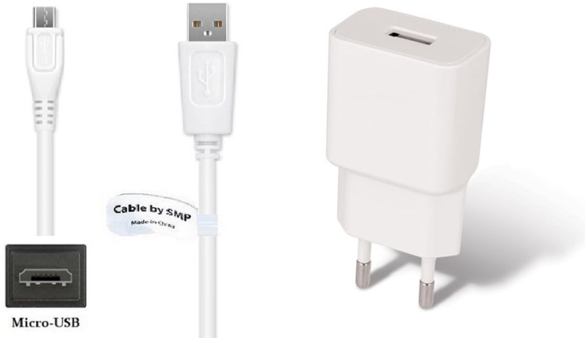 OneOne 2A lader + 0,9m standaard Micro USB kabel. Universele oplader adapter past op Kobo (Rakuten) eReader Mini, ARC 7, ARC 7HD, ARC 10HD, Aura 1, Aura HD, Aura H2O, Aura One (Niet voor Kobo model Wifi)