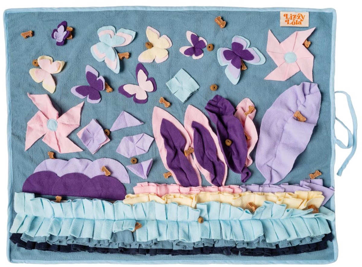 Lizzy & Lola - Snuffelmat hond - Denkspel - Purple Garden - 80 x 60 cm
