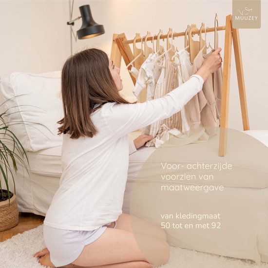 Muuzey Kastverdeler - Kledingkast kinder/baby - Maatverdelers maat 50 t/m 92 - Jungle - 8 stuks - Hout - Maathangers - Kledinghanger - Kast verdeler - Maat hangers — afbeelding 2