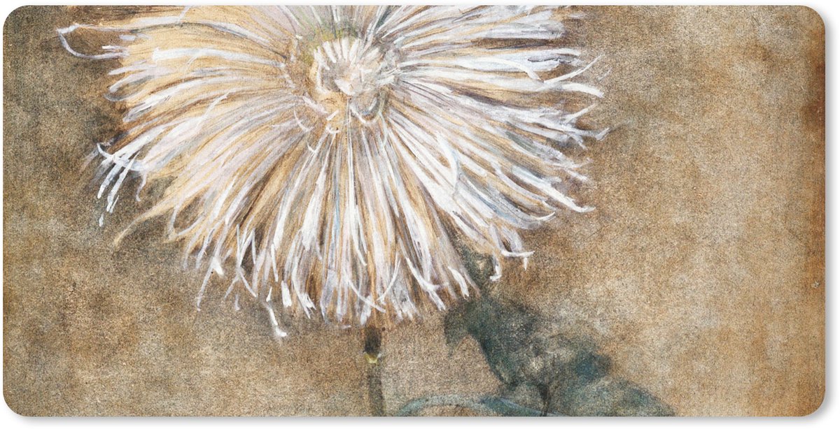 Muismat XXL 80x40 cm - Bureau onderlegger - Bureau mat Chrysant - Piet Mondriaan - Oude meesters - Bureaumat - Gaming mousepad xl - Bureaulegger groot - Computer deskmat