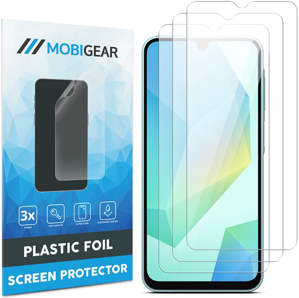Mobigear Screenprotector geschikt voor Samsung Galaxy A17 | Mobigear Screenprotector Folie - Case Friendly (3-Pack)