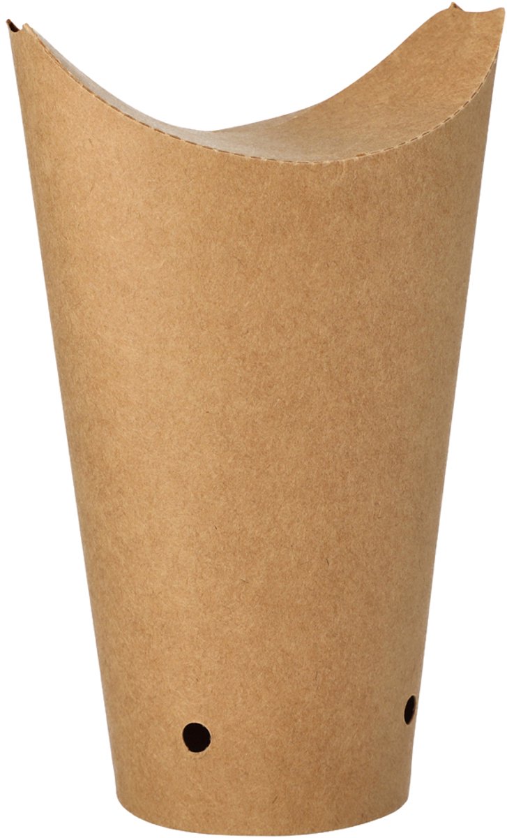Image of 50 Friet Scoops, kraft karton rond Ø 6 cm · 17,7 cm bruin groot