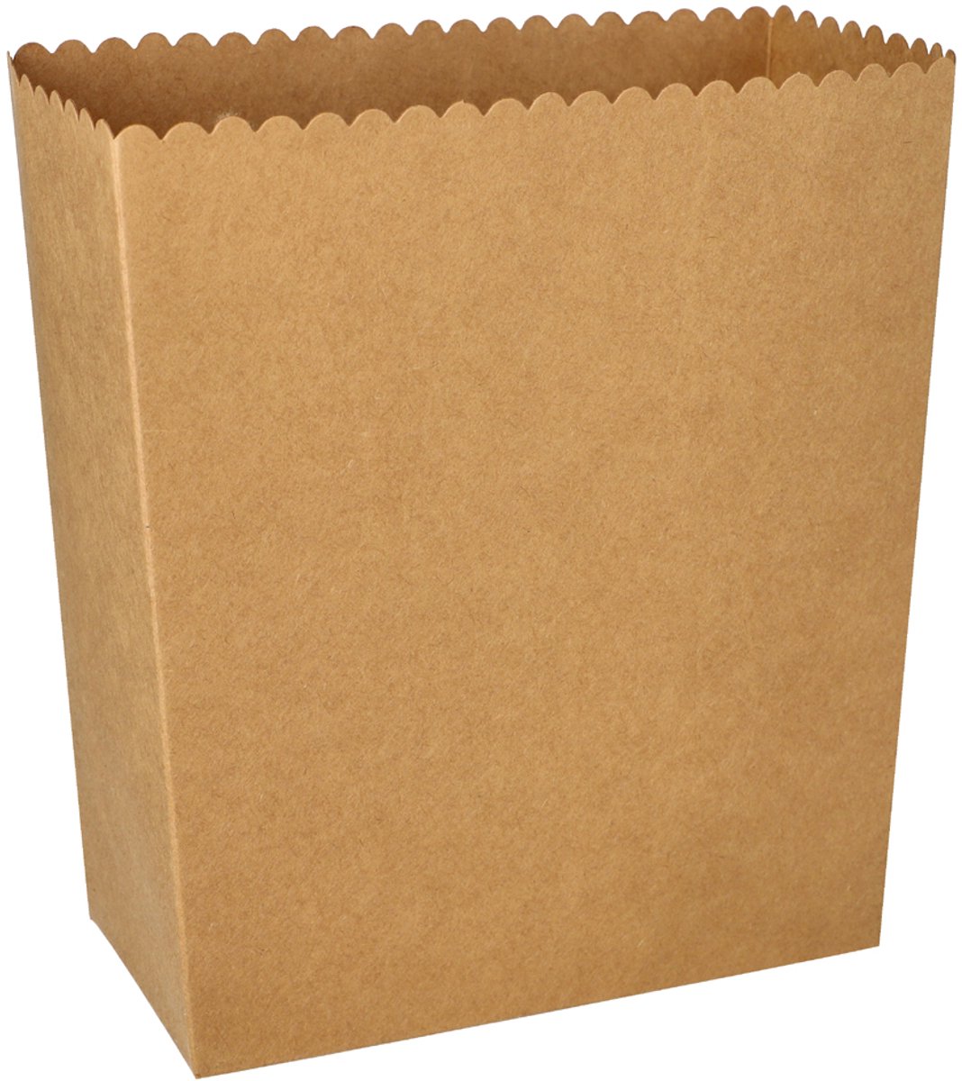 Image of 50 Popcorn-bakjes Karton pure hoekig 2400 ml 19,2 cm x 15,8 cm x 8 cm bruin groot