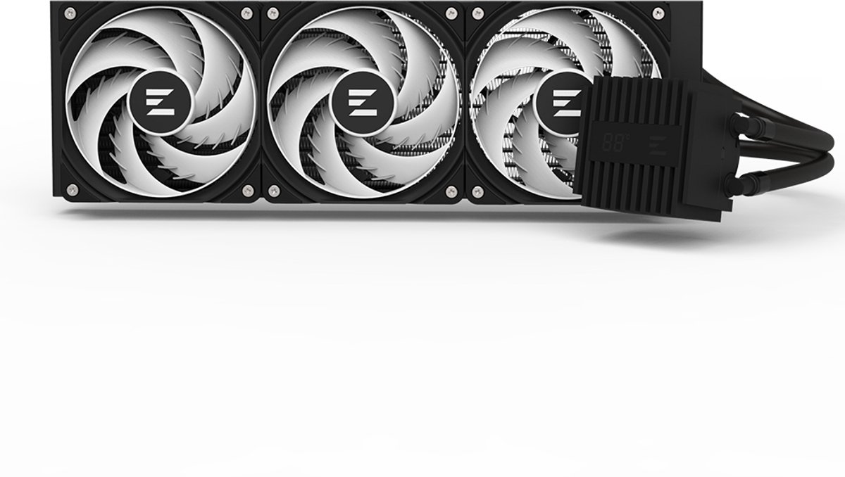 Zalman ALPHA2 A36 Black, AIO CPU Liquid Cooler, 360mm Radiator, Real-time CPU Temperature Display, Addressable RGB fan with PWM control, Fan speed 700 - 1,800RPM plm 10%, Max noise level 29.7dB(A)plm10%