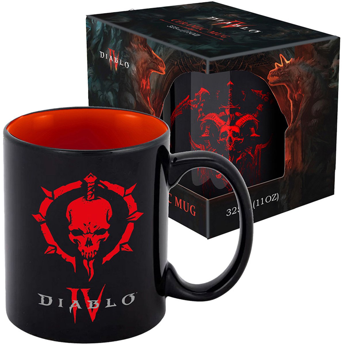 Diablo IV - Mok met cadeauverpakking - Necromancer Sigil - 330 ml Zwart