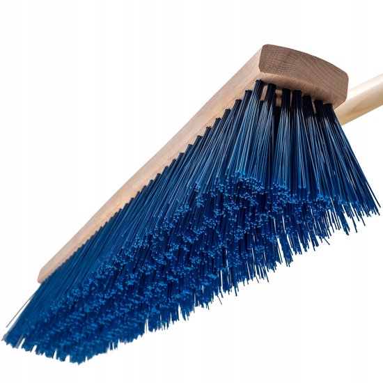 KADAX Straatbezem met lange steel van hout en nylon, veegbezem met metalen steelhouder, brede industriële bezem, comfortabele zaalbezem, zand, verschillende maten (60 cm) van KADAX — afbeelding 3