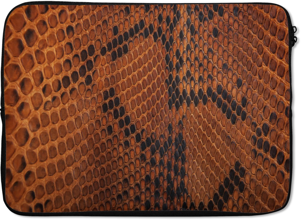 Laptophoes - Leer print - Zwart - Bruin - Patronen - 13 Inch - Laptopcase