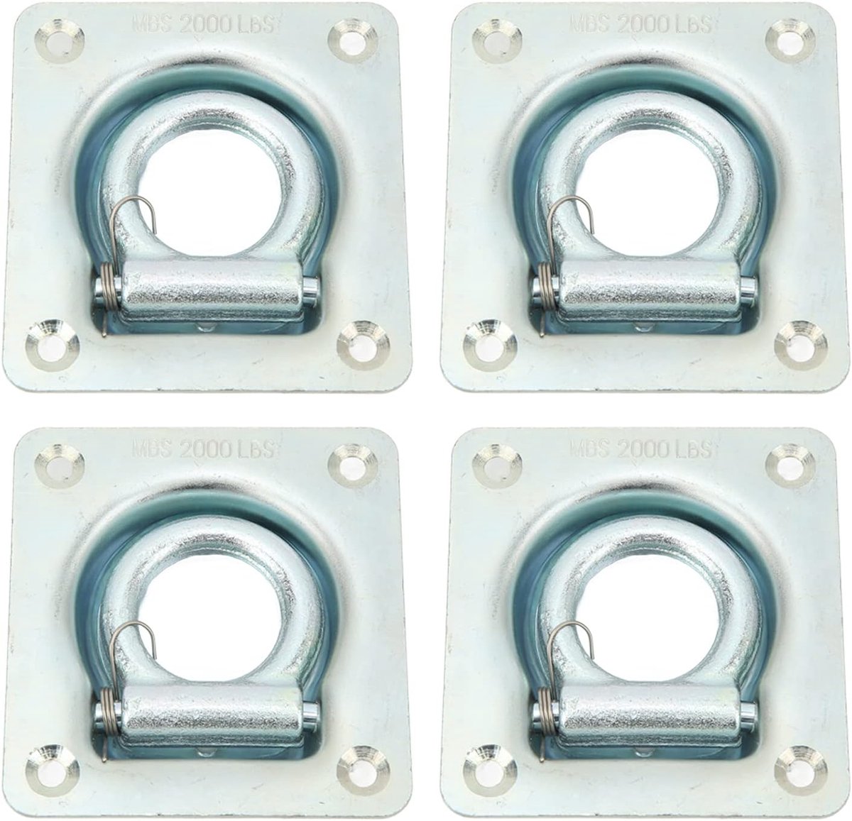 Countersunk D Rings - 4PCS - RVS - 2000lb Maximale Breeksterkte - Trailer Tie Downs voor Trailers