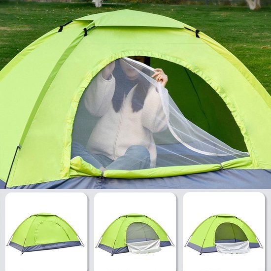 Tente Lexorion 1-2 personnes – Tente de Festival – Tente de camping – Tente manuelle pour 2 personnes – Légère – Hydrofuge – Festival, plage et Plein air – Oxford 210D – Sac de transport et moustiquaire inclus – Couleur de tente aléatoire