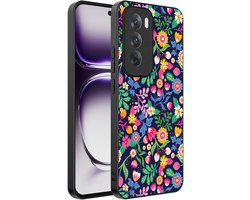 Smartphonica Telefoonhoesje Geschikt voor Oppo Reno 12 met bloemen opdruk - TPU backcover case flower design geschikt voor Oppo Reno 12