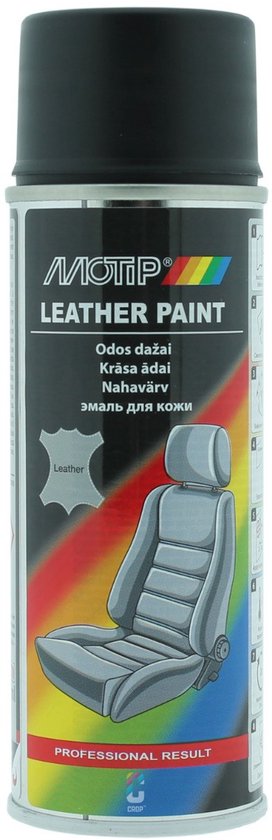 Motip leather spray - leer & vinyl lak - zwart - 200 ml