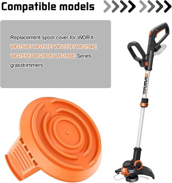 Spoellijnafdekking - 4 stuks - geschikt voor Worx 20V WG157E.9 / WG163E / WG163E.9 / WG173E.9 bosmaaiers en trimmers (4 afdekkingen) van Merkloos	 — afbeelding 4