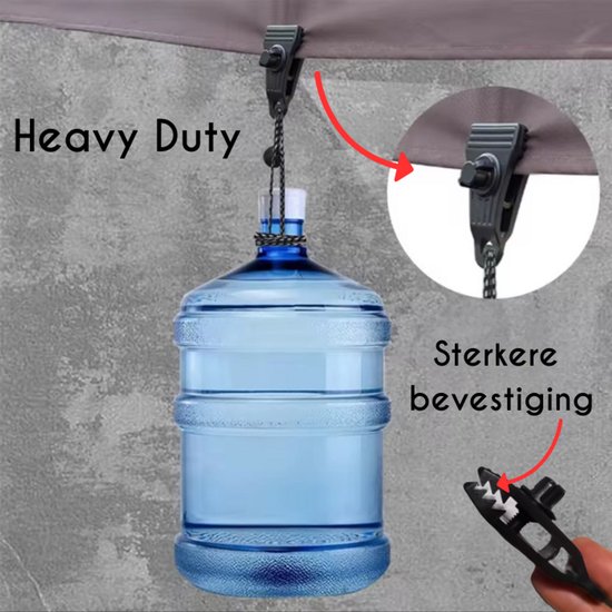S4D® - Heavy Duty Zeilklemmen - Doekklem - Zeilbinders - 10 STUKS - Extra Breed Voor Een Sterkere Bevestiging van S4D — afbeelding 4