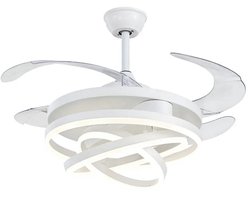 Livano Plafondventilator - Met Verlichting - Plafond Ventilator - Met Lamp - Plafonniere Met Ventilator - Met Licht - Wit - 106cm