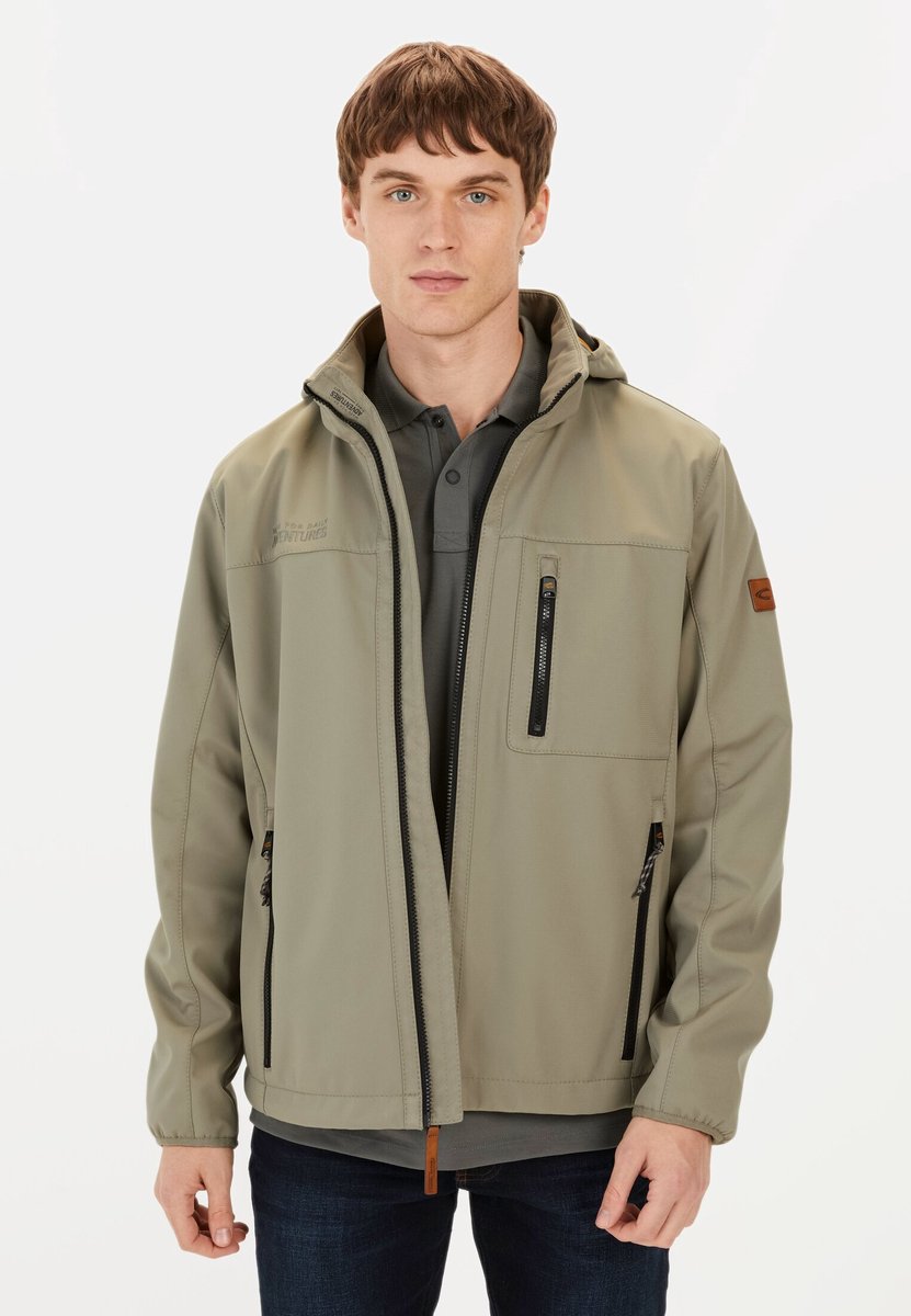 camel active Softshelljack met afneembare capuchon - Maat menswear-32 - Groen