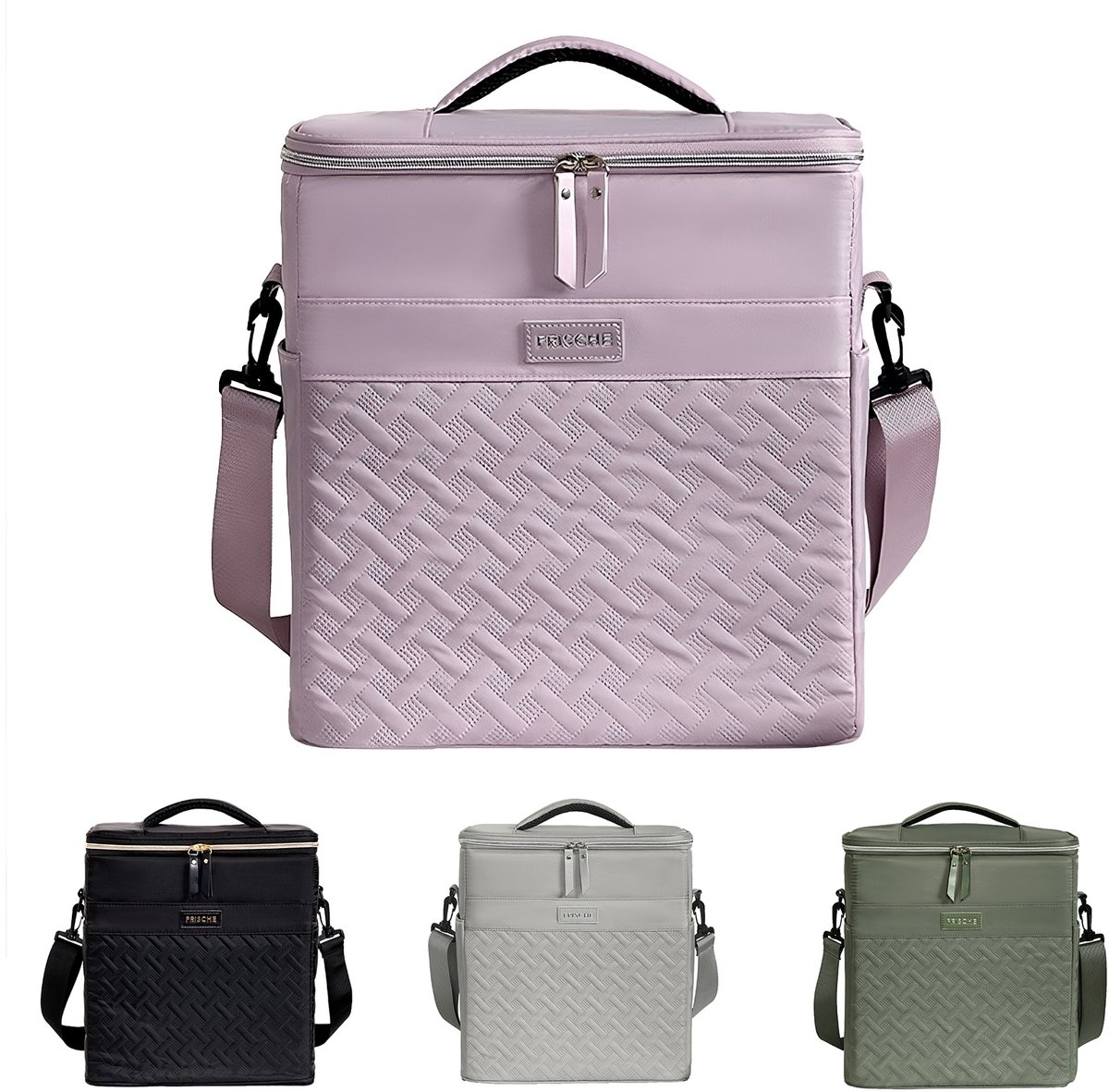 Rainbecom Geïsoleerde Lunchtas 21L - Koeltassen Paars - Isolerende & Waterdichte 900D Polyester – Handvat Riem Lunch Bag - Verstelbare Schouderriem – Voor Werk, School, Reizen, Picknick - 30x22x32cm