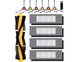 TOVBMUP Robotstofzuiger-accessoireset - 12-delige set - Geschikt voor Ecovacs Deebot N8/ N8+/ N8 Pro/ N8 Pro+/ N7, T8/ T8+/ T8 AIVI/ T8 AIVI+/ T8 MAX, T9/ T9+ en Ozmo 950/920 - 1 hoofdborstel, 4 filters, 6 zijborstels