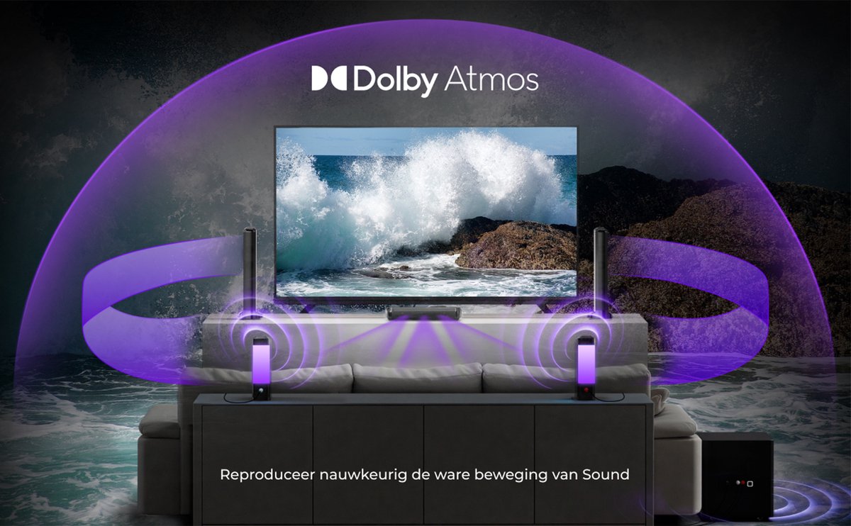 Afbeelding 3 van ULTIMEA Apollo S90 – 9.1 Soundbar met Dolby Atmos, RGB en Subwoofer – Soundbar voor TV – Zwart